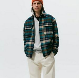 Zara Blue and Brown Plaid Jacket